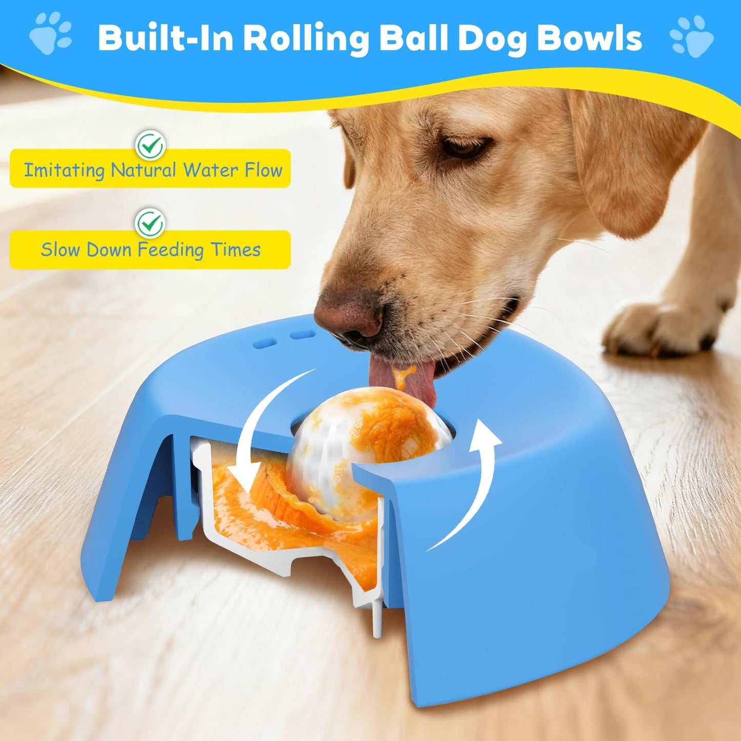 Pet Slow Feeder Non-Slip Spherical Licking Bowl